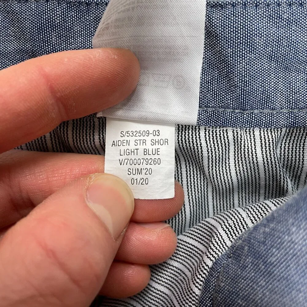 Banana Republic Aiden Chino Shorts Mens 33 Blue Straight Cotton 34x9 Pockets